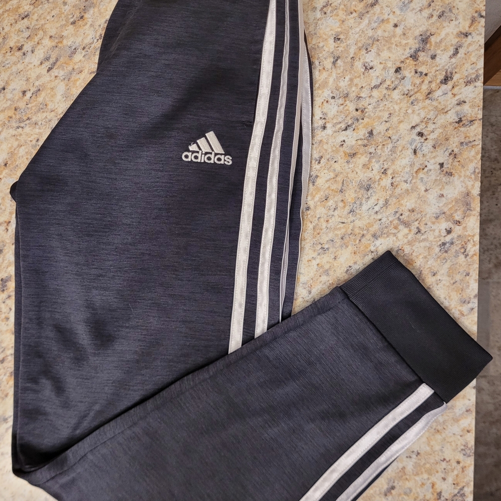 Adidas Kids Black Track Pants Sz. Med. 10-12 Back To School